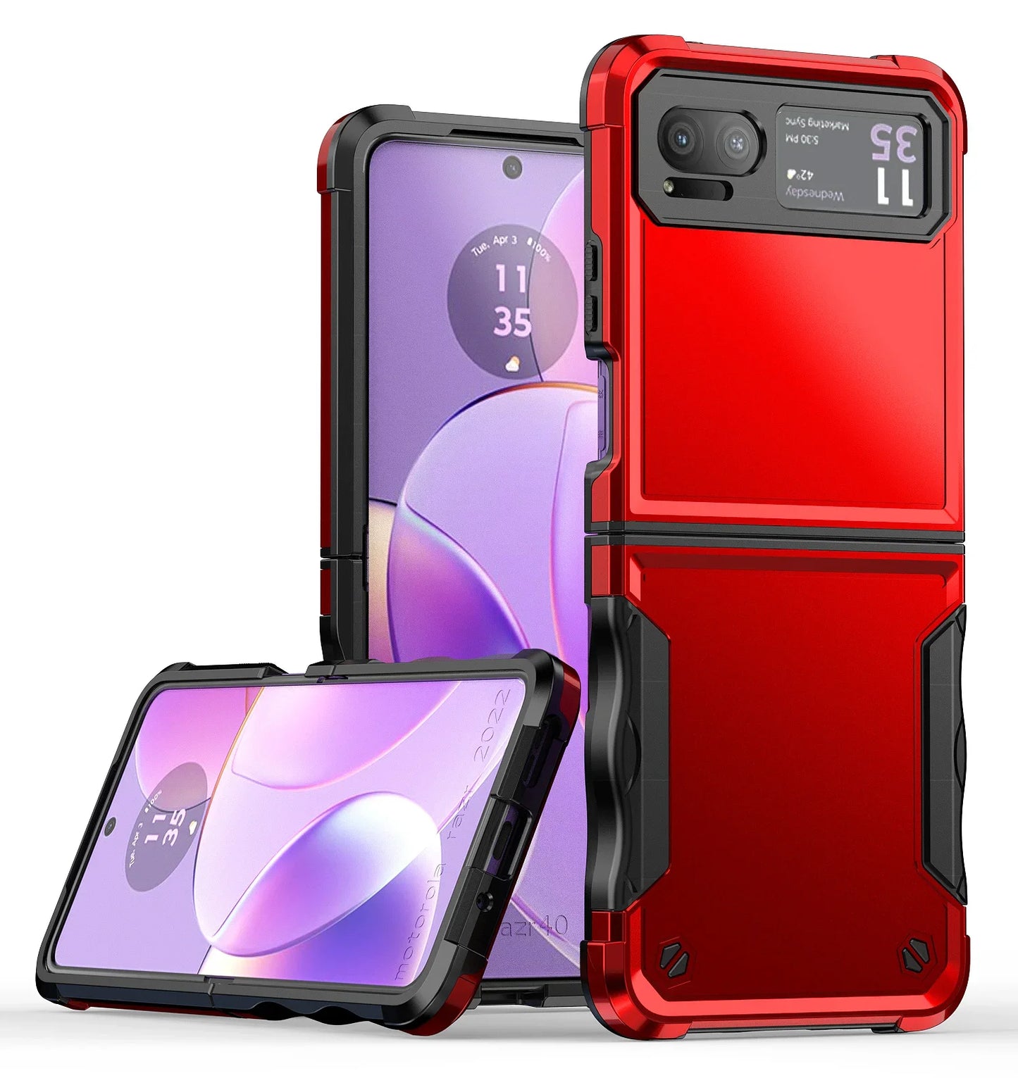 for Motorola Moto Razr 40 Case Luxury Soft Silicone Edges Hard Armor Shockproof Cute Folding Phone Cover MotorolaMotoRazr40