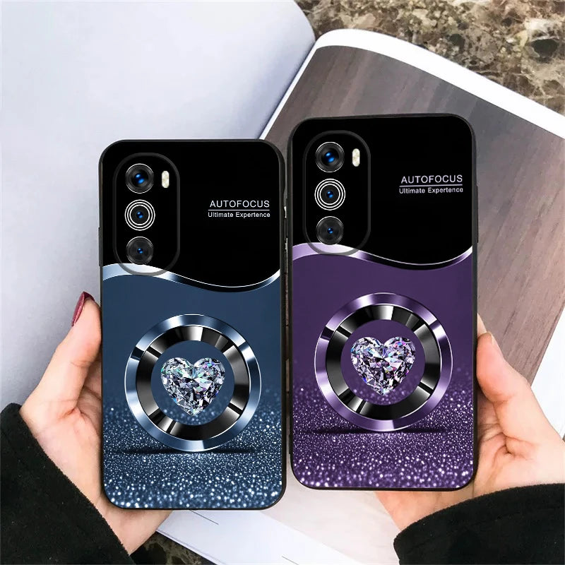 Purple Circle Diamond For Motorola Moto G 04 G05 G14 15 24 34 35 54 55 75 84 85 Edge 40 50 Fusion 60 Fusion TPU soft phone case