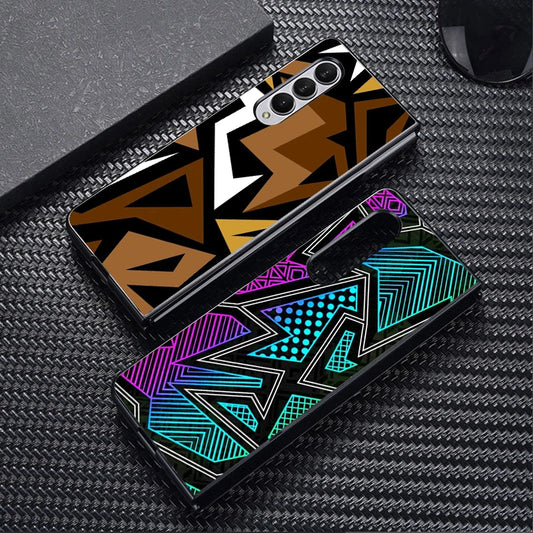 Irregular Art Back Phone Cover Case for Samsung Galaxy Z Fold 7 6 5 4 3 ZFold3 ZFold6 ZFold7 ZFold5 ZFold4