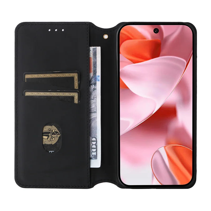 For Google Pixel 10 10 Pro stereoscopic lines flip wallet skin PU case purse For Google Pixel 10 Pro 3D Magnetic Phone Cover