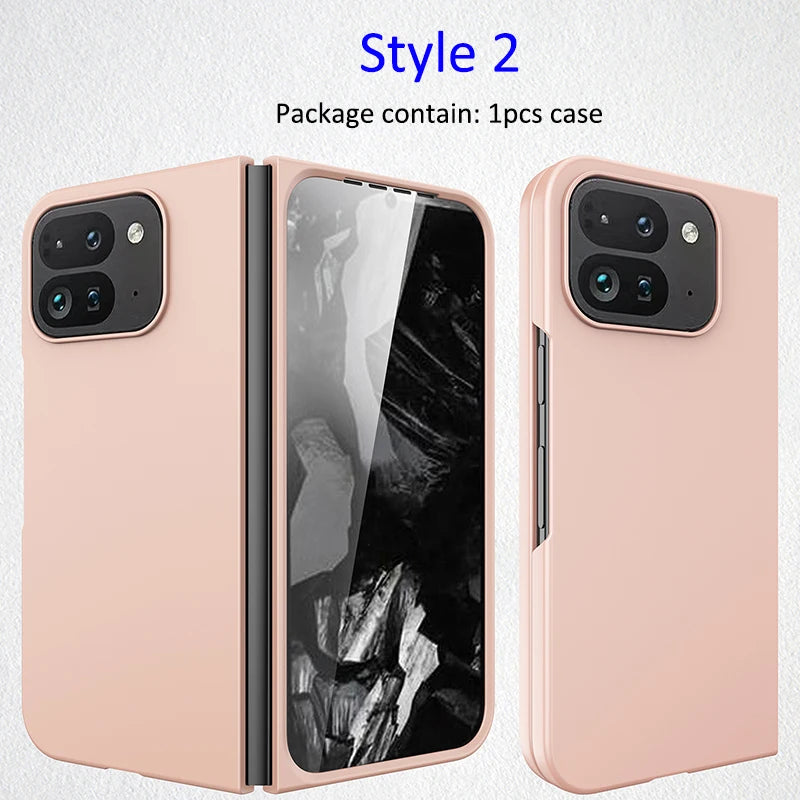 Spring Rotating Hinge Folding Matte Plastic Phone Case For Google Pixel 9 Pro Fold Matt Finish Shell