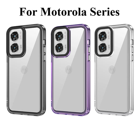 Transparent HD Acrylic Case for Moto Edge 50 Fusion Pro 40 NEO 30 G85 G84 G04S G24 Power G54 G14 G64 G82 72 62 52 34 Phone Cover