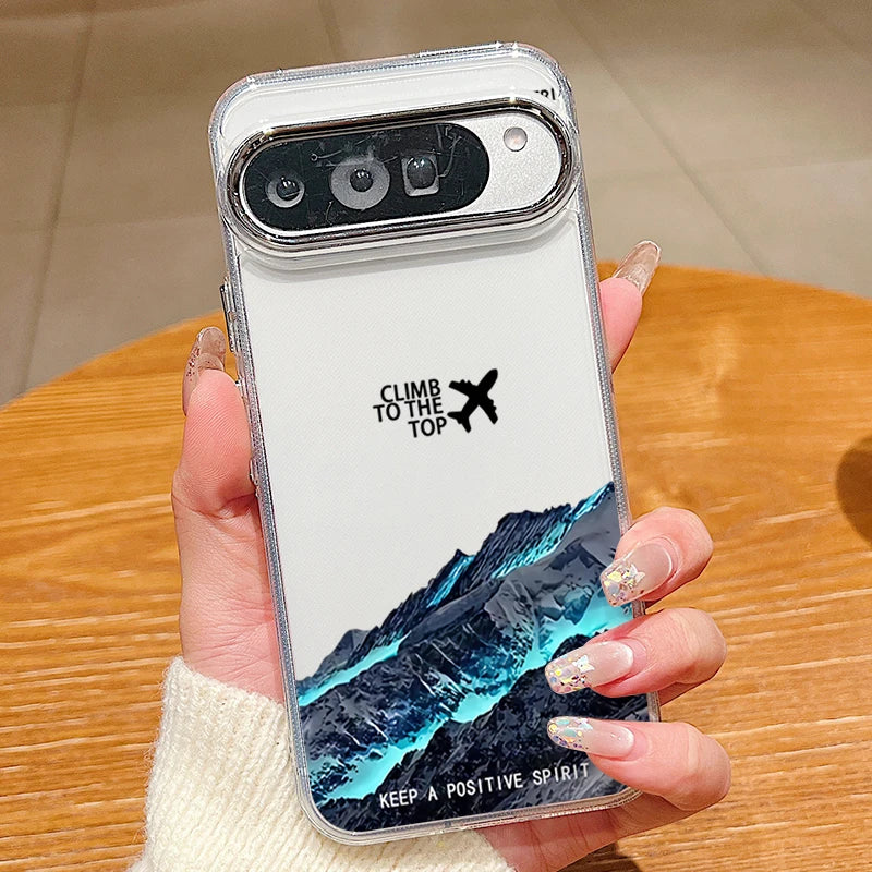 Travel Route Map Pattern Clear Phone Case For Google Pixel 10 9 8 Pro Pixel 9 10 Pro XL 7A 8A 9A Shockproof Soft TPU Back Cover