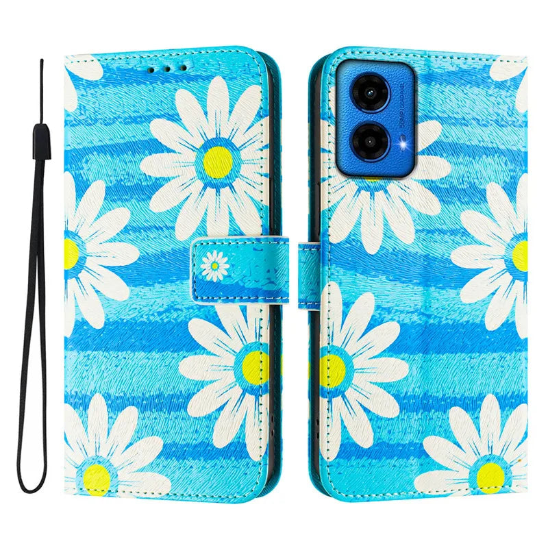 5G Leather Phone Case For Motorola MOTO G 5G 2025 MotoG Stylus 2024 2023 2022 2021 Flip Cover Wallet Magnetic Painted Cases Bear