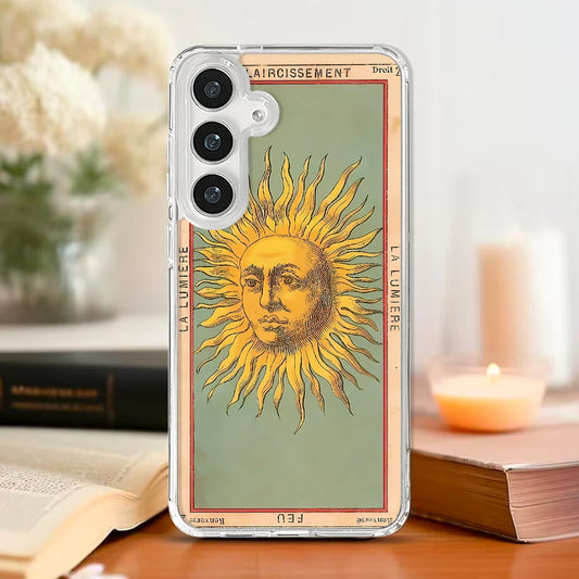 Retro Tarot Sun Moon Stars Magnetic Phone Case for Samsung Galaxy S25 Ultra S24 FE S22 S23 Plus A55 A56 A36 A16 5G Cover