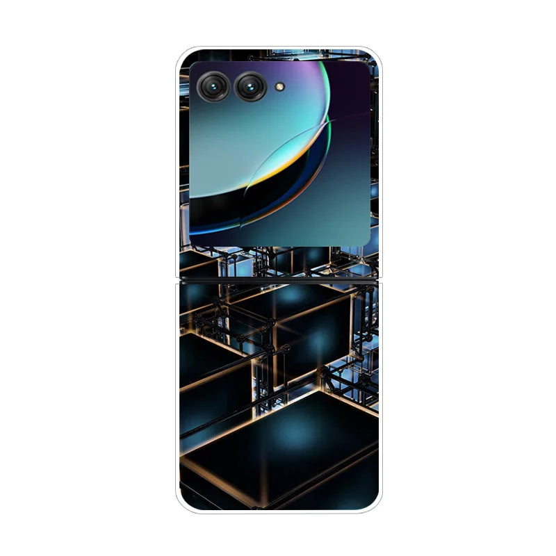 For Moto Razr40 Ultra 5G Case Plastic Wolf Lion Marble PC Hard Back Covers for Motorola Razr 40 Ultra Razr+ Razr4 2023 Capa