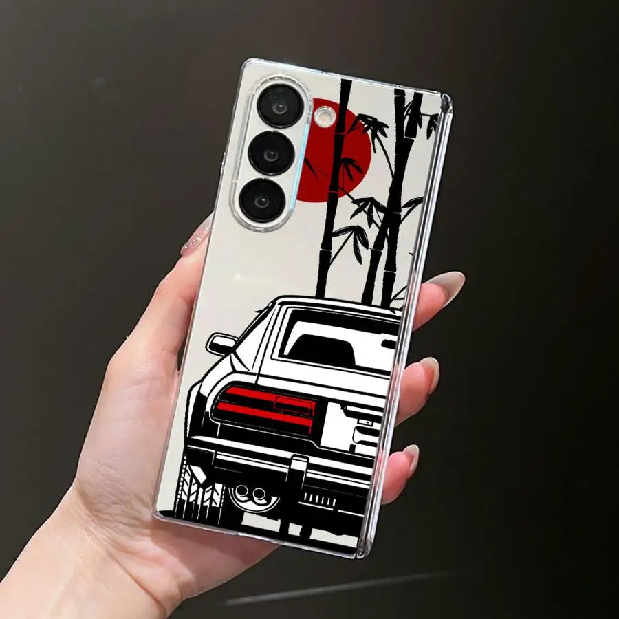 JDM Sport Car Case for Samsung Galaxy ZFold7 Z Fold 7 6 5 4 3 ZFold5 ZFold4 ZFold3 ZFold6 Hard Phone Cover