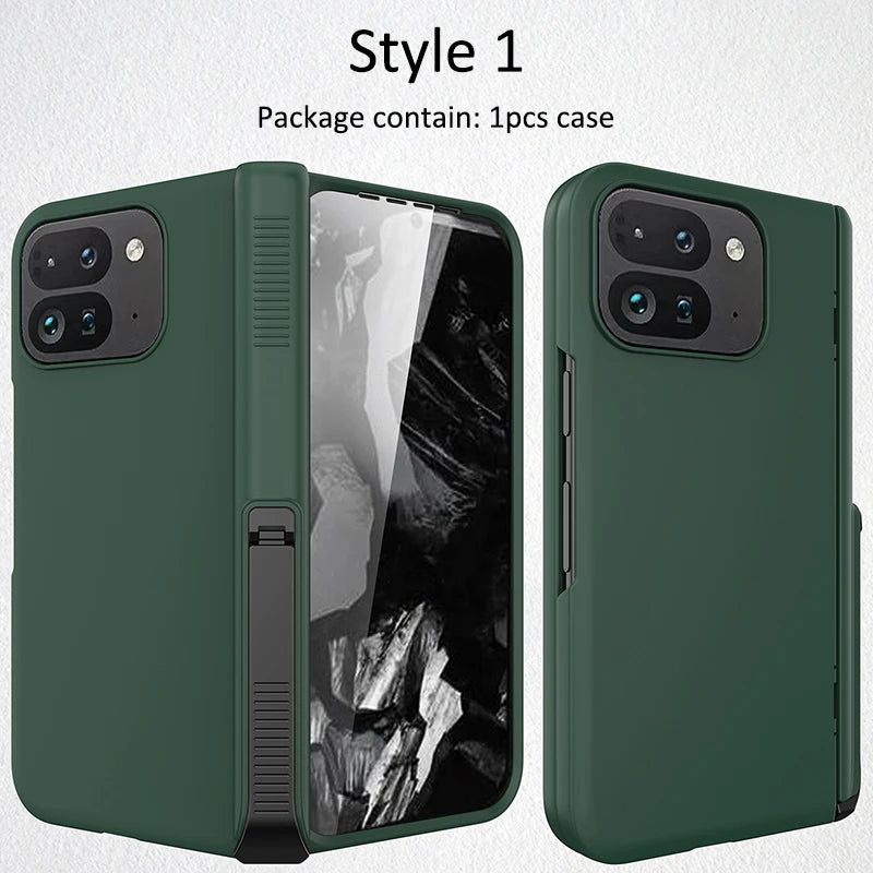 Spring Rotating Hinge Folding Matte Plastic Phone Case For Google Pixel 9 Pro Fold Matt Finish Shell