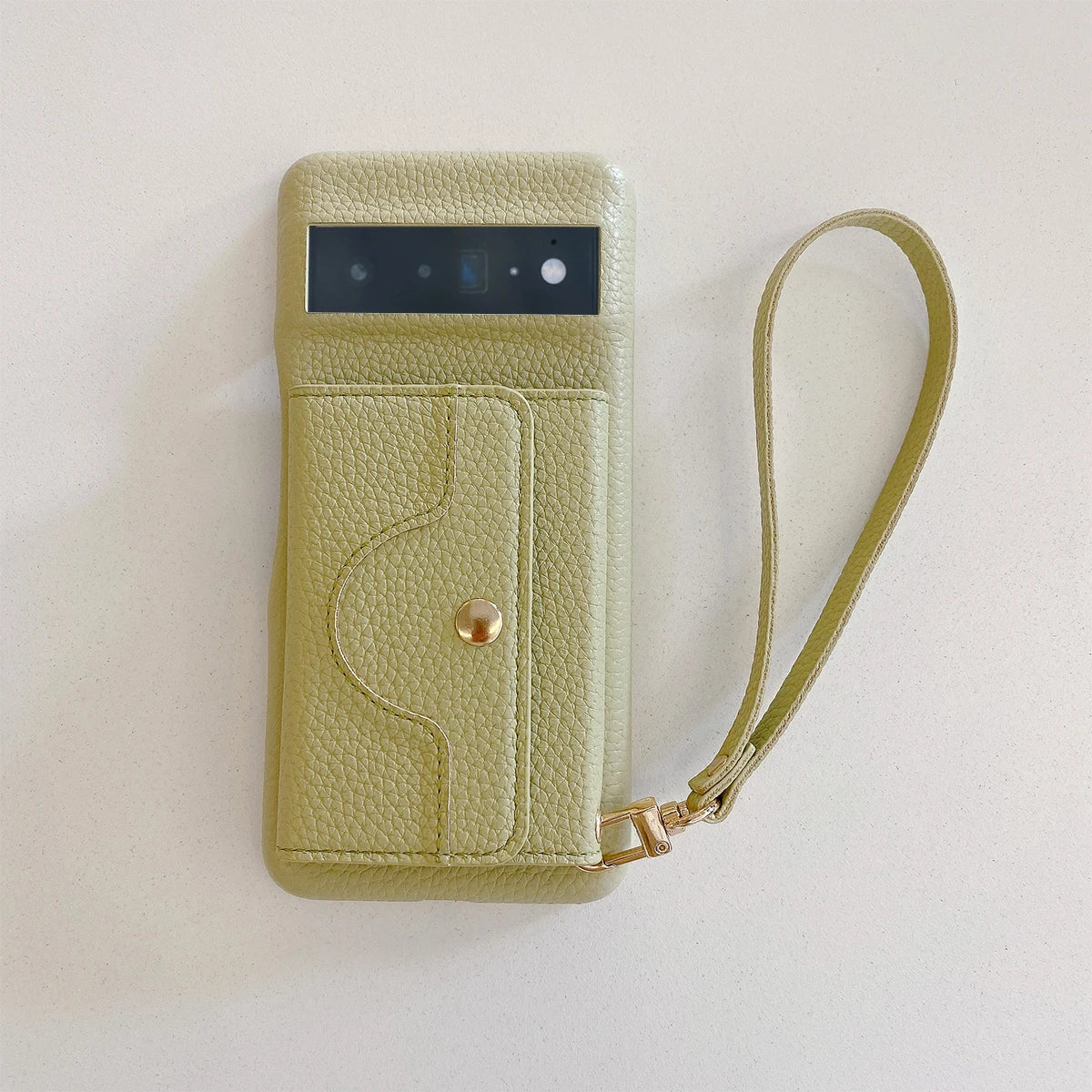 Luxury Litchi Peel Pattern PU Leather Case For Google Pixel 8 7 6 Pro 4 XL Small Mirror Card Holder Lanyard Wallet Cover