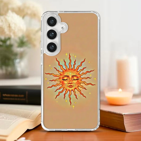 Retro Tarot Sun Moon Stars Magnetic Phone Case for Samsung Galaxy S25 Ultra S24 FE S22 S23 Plus A55 A56 A36 A16 5G Cover