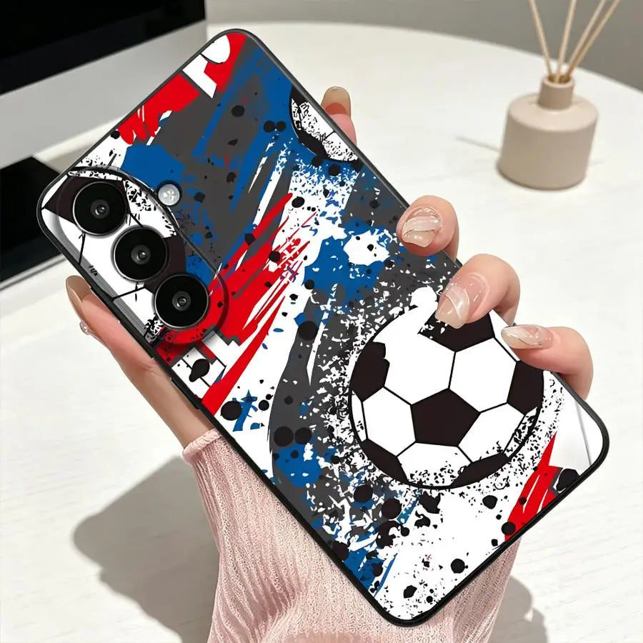 Soccer Graffiti Case for Samsung Galaxy S26 Ultra Note 20 8 9 10 S23 S25 Plus S26+ S24+ S20 S21 FE S10 S9 S25+ S24 Phone Cover