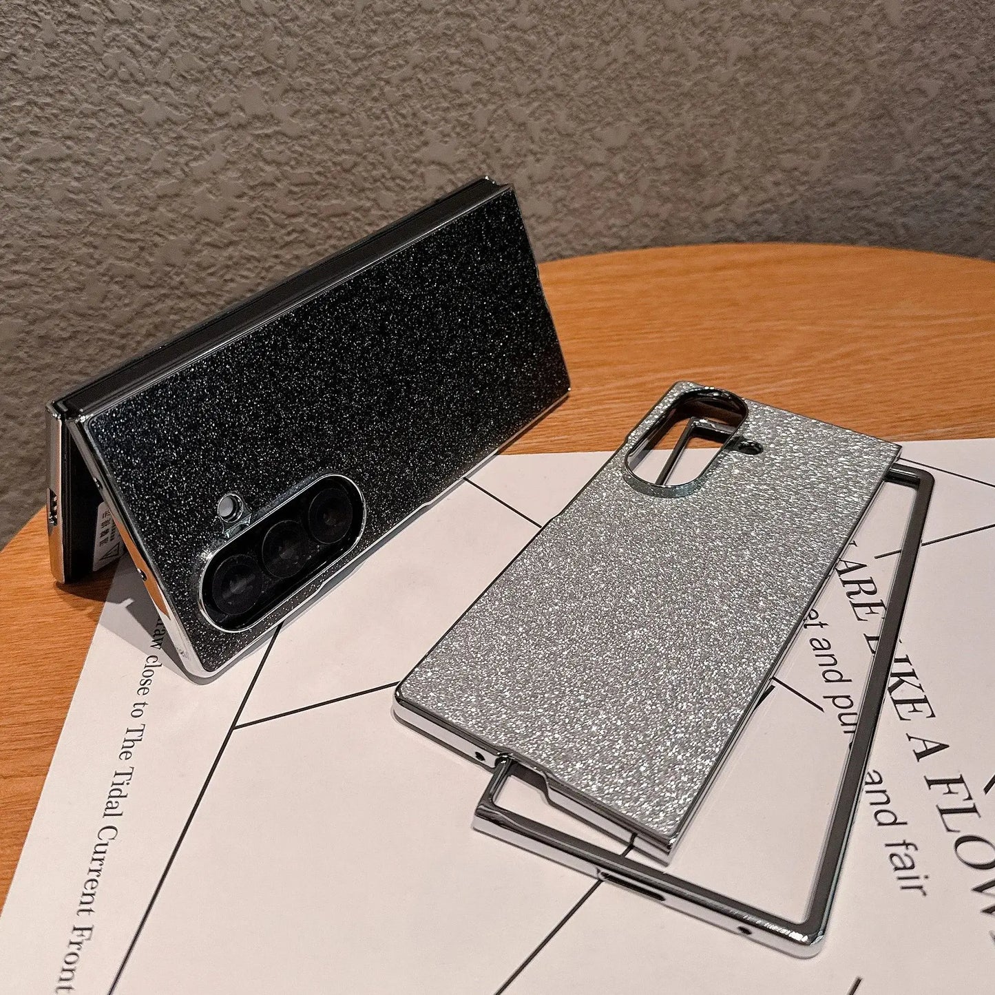 Luxury Plating Glitter Bling Phone Case For Samsung Galaxy Z Fold7 Fold 7 6 5 4 3 2 Shining Sparkle Shockproof Protection Cover