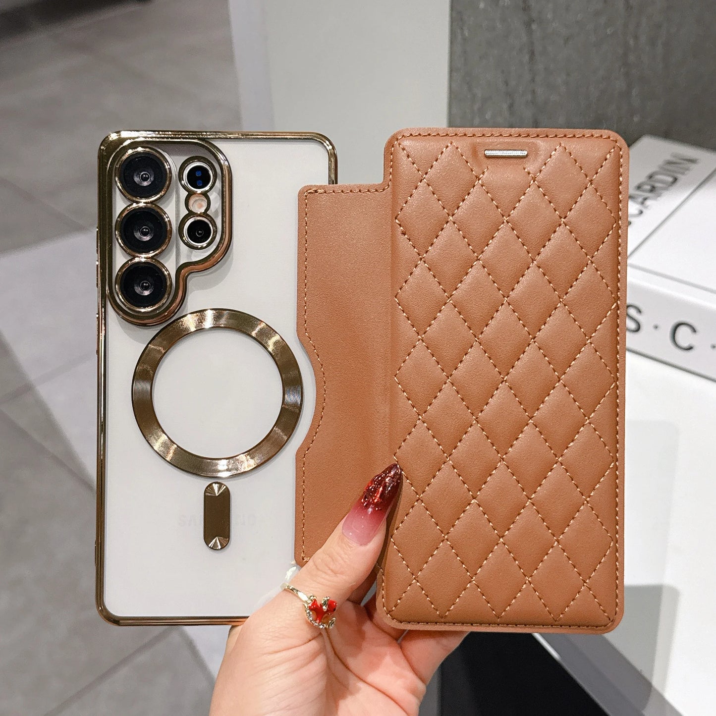 Card Storage Wallet Flip PU Leather Magnetic Case for Samsung Galaxy S26+ S25 S24 S23 FE S22 Ultra Plus A57 A55 Hard Clear Cover