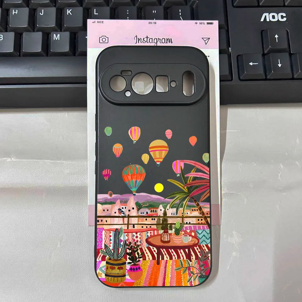 For Pixel 10Pro Japan Anime Mount Fuji Landscape Phone Case For Google Pixel 10 Pro XL 9 8 7 6 Pro 8A 7A Scenery Soft Back Cover