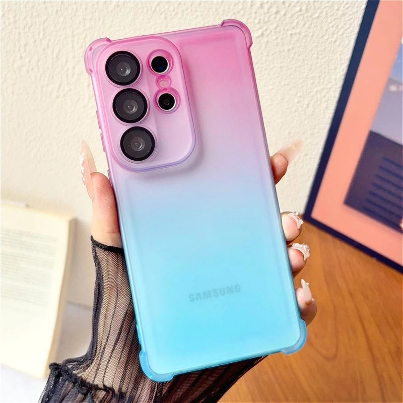 Gradient Clear Case For Samsung Galaxy S26 S25 S24 S23 Ultra Plus FE A57 56 55 37 36 35 27 26 17 Soft Cover